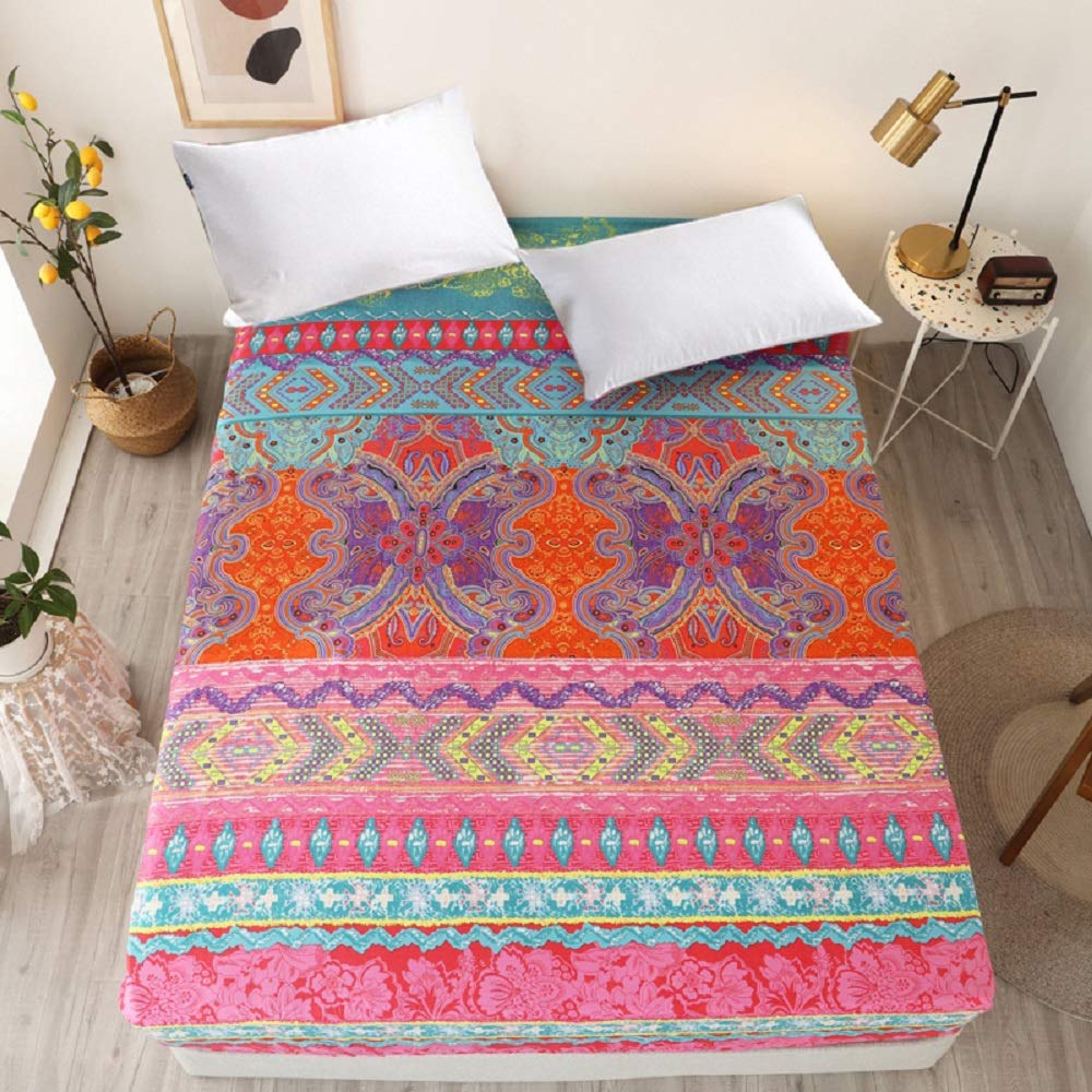 Bedding Fitted Sheet with Deep Pocket,3D Pattern Printed Fabric Bed Sheets (Black Butterfly,Twin)