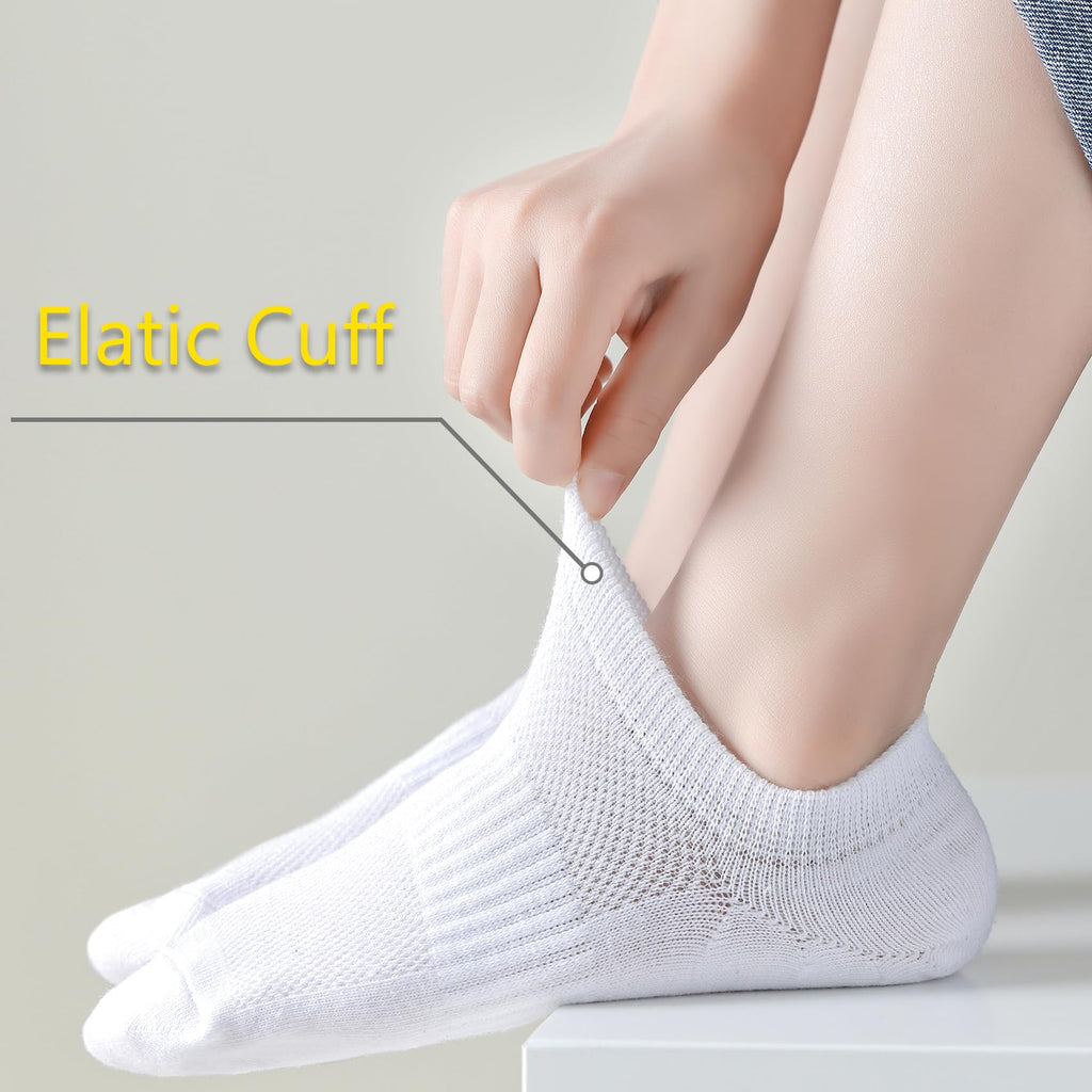 No Show Cotton Socks for Girls and Boys - Low Cut, Breathable, Non-Slip Short Socks for Kids - 5/10 Pairs