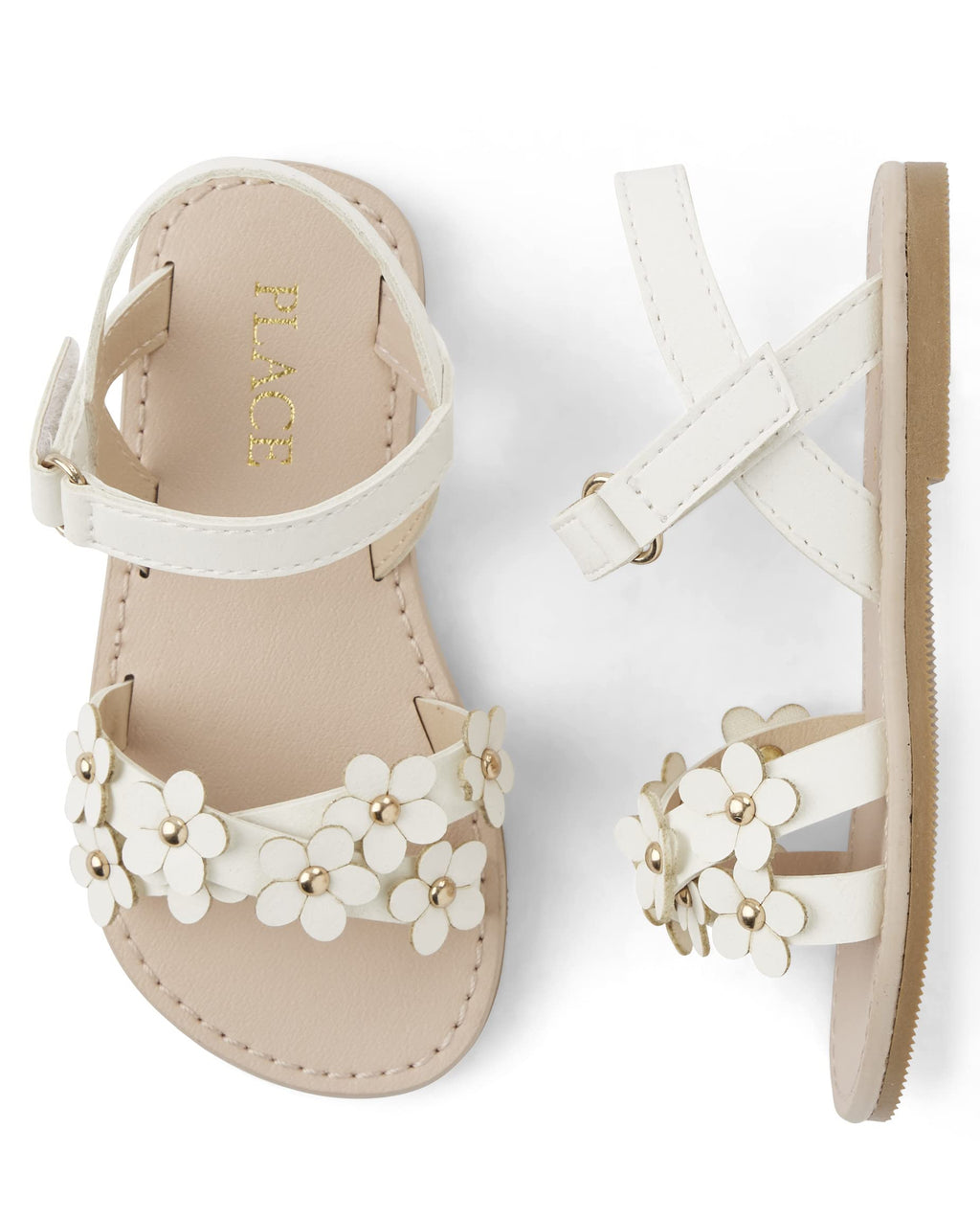 The Children's Place Baby Girls' Baby Girls and Toddler Flat Sandals With Adjustable Ankle Strap