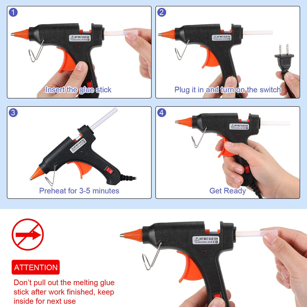 Zhengmy 6 Pcs Mini Glue Gun Crafts Hot Melt Guns Low Temp Glue with Burn Protection Fast Preheating and Easy Squeeze Trigger for School DIY Arts Class Projects Home Quick Repairs, 20 W (Multicolor)