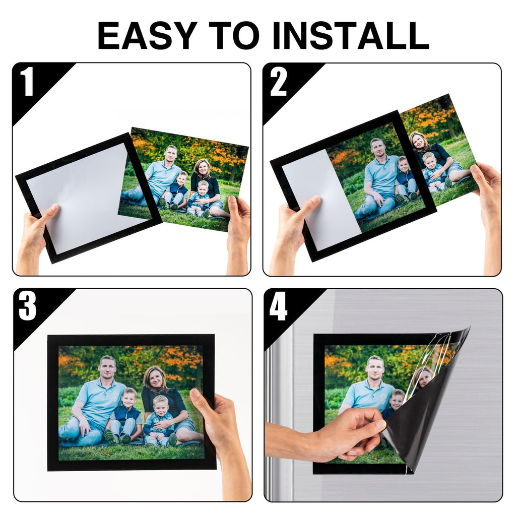 STTMGN Magnetic Picture Frames with Black Border(2.5"X3.5",12 Pack),Mini Wallet Size Magnet Photo Sleeves Pockets/Holder,Decorations for Home/Office/School/Classroom/Party