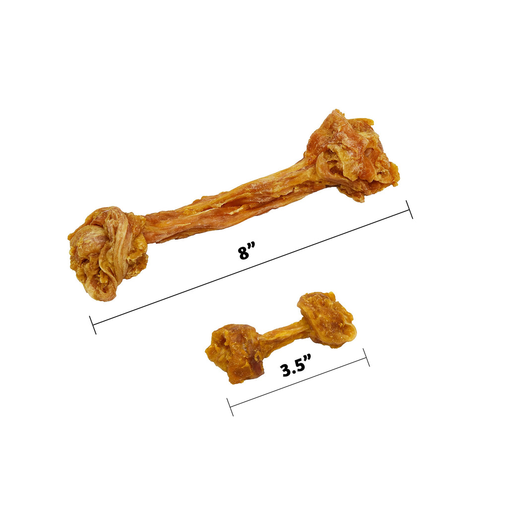 Ultra Chewy Turkey Tendon Knotted Bones for Dogs - Premium All-Natural, Hypoallergenic, Long-Lasting Dog Chew Treat, Easy to Digest - Ingredient Sourced from USA (3.5 Inch - 4 Pack)