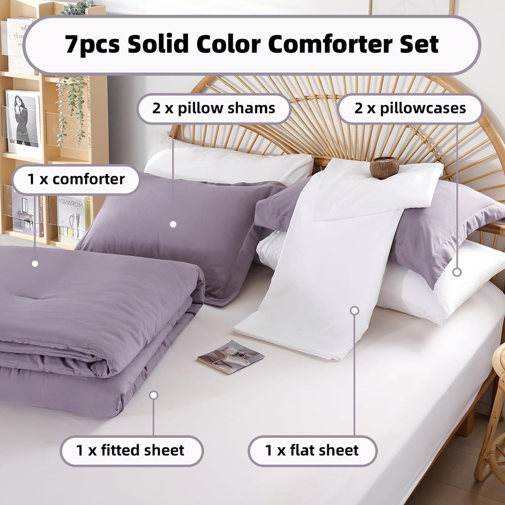 Beige Twin Comforter Set with Sheets - 5 Pieces Bed in a Bag Twin