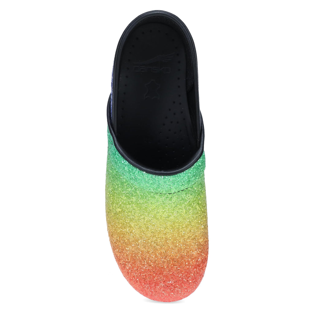 Dansko Professional Glitter Slip-On Clogs for Women – Rocker Sole and Arch Support for Comfort – Shiny and Stylish Glitter Uppers