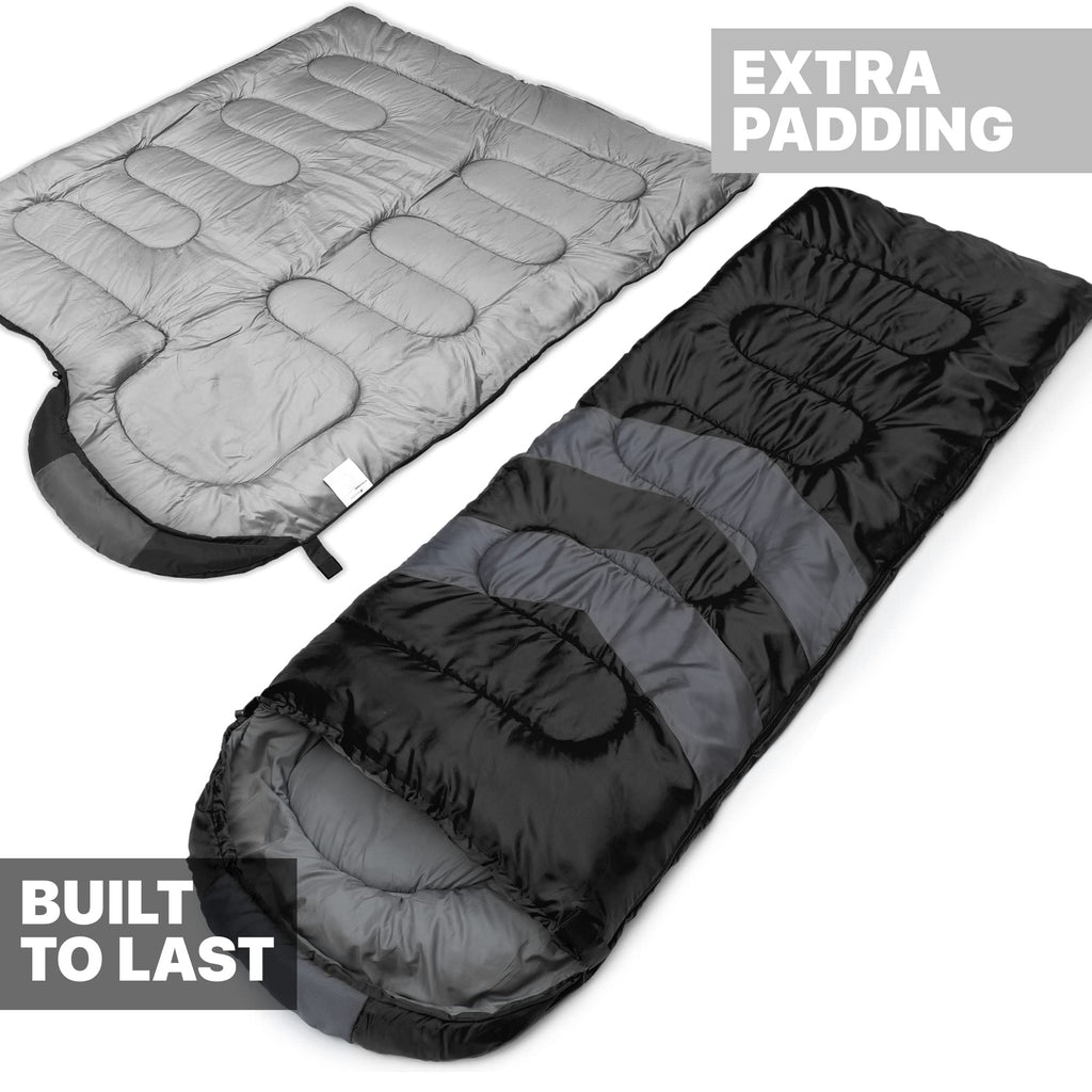 MalloMe Sleeping Bags for Adults Cold Weather & Warm - Backpacking Camping Sleeping Bag for Kids, Girls, Boys - Lightweight Camping Essentials Gear Accessories Hiking Sleep Must Haves Single & Double