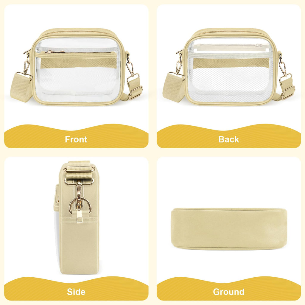 KETIEE Clear Crossbody Bag, Stadium Approved Clear Purse Bag for Concerts Sports Events Festivals