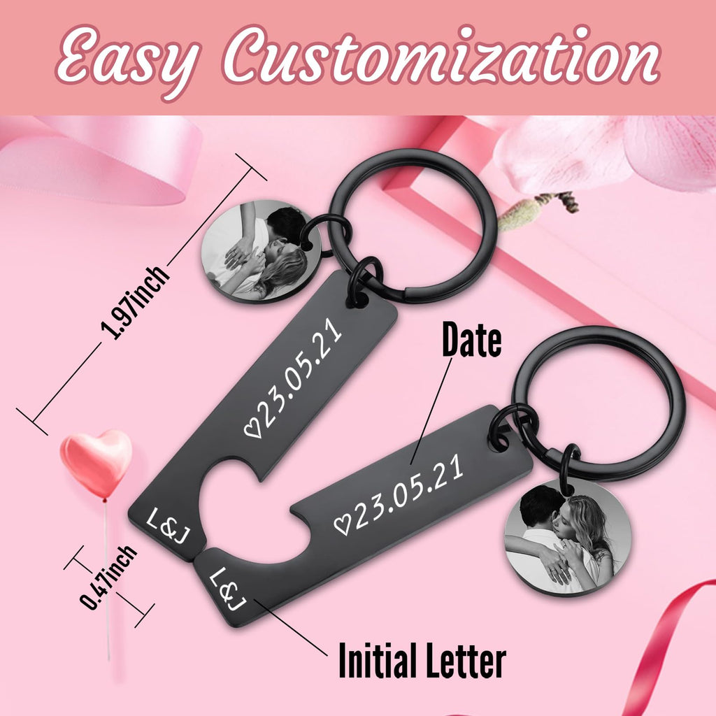 Customized Double-sided Keychain Stainless Steel Personalized Engraved Text Name Keychain Gifts for Men and Women