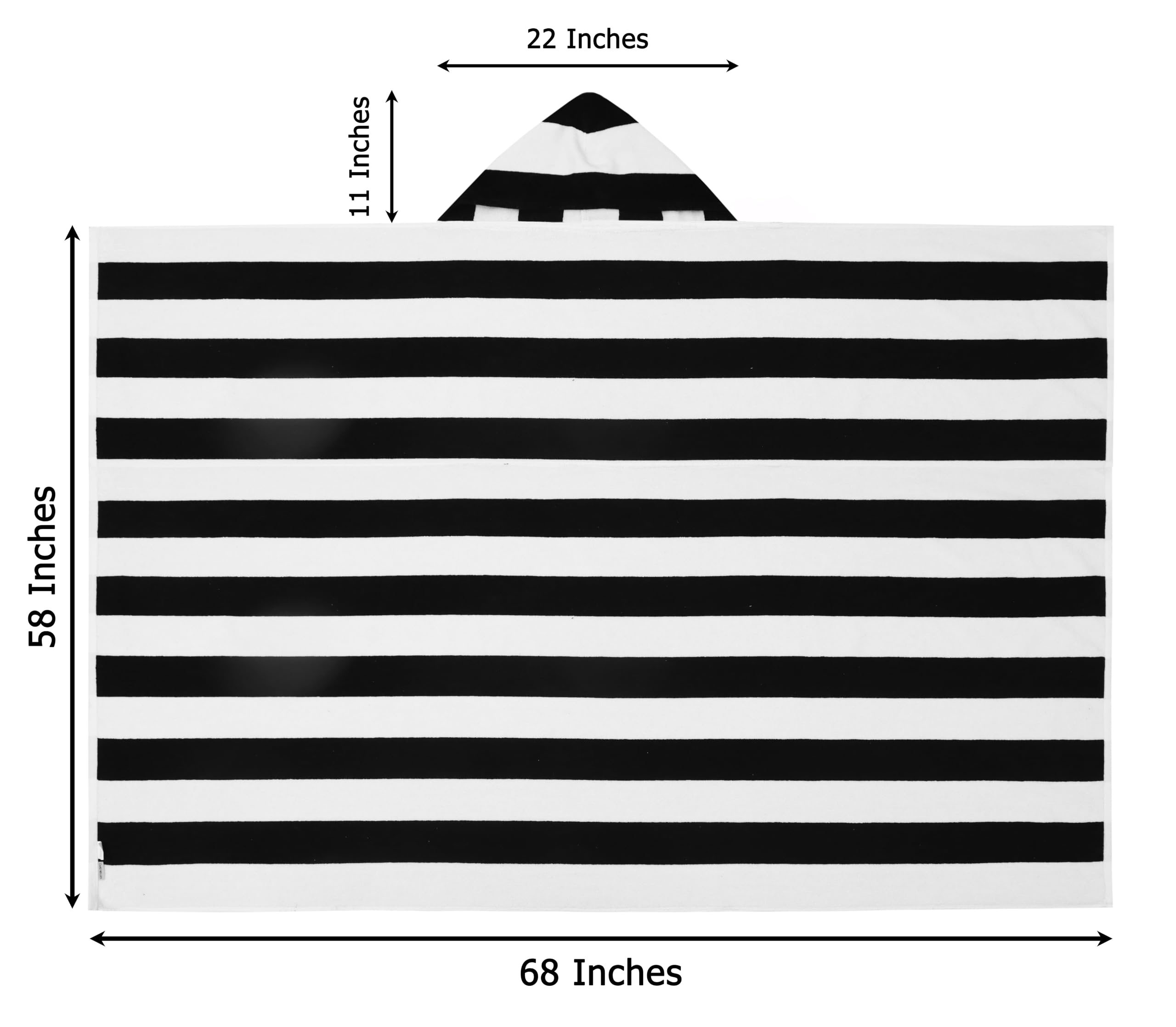 COTTON CRAFT Ombre Stripe Extra Wide Beach Towel for Two - 58x68 - Pure Cotton - Double Woven Jacquard Thick Plush Super Soft Luxurious Velour Pile - Pool Picnic Bath - 450 GSM - Blue