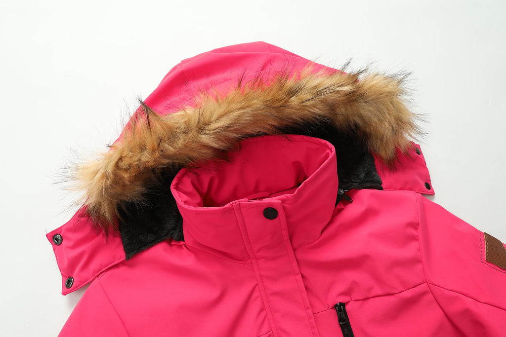 MOERDENG Women's Waterproof Ski Snow Jacket Winter Warm Hooded Snow Coat Mountain Windproof Ski Jacket For Women