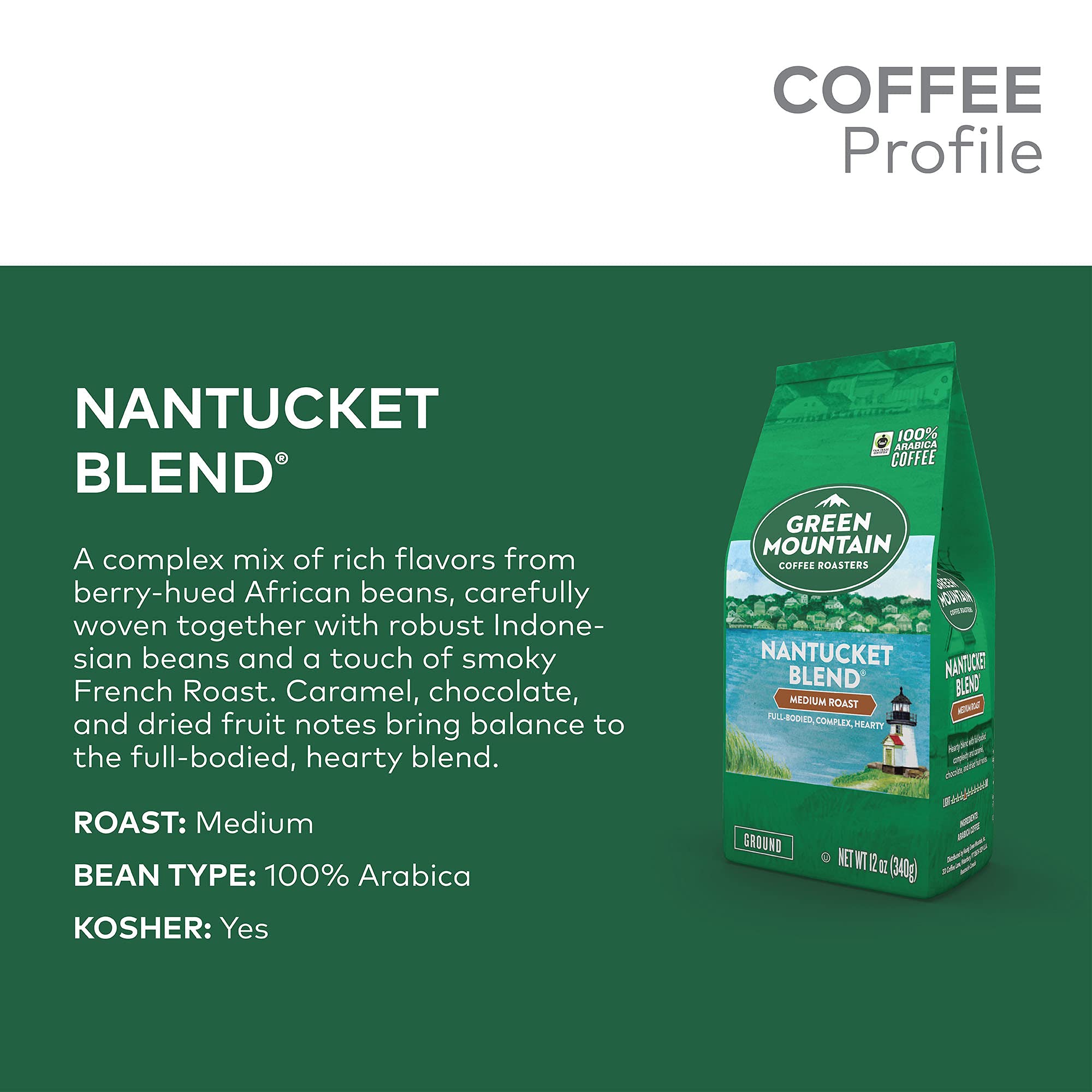 Green Mountain Coffee Roasters Wild Mountain Blueberry, Ground Coffee, Flavored Light Roast, Bagged 12 Oz, 1 Count