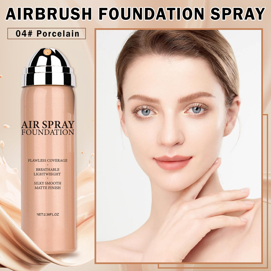 Air Brush Makeup Foundation and Makeup Primer for Face,Hydrates and Moisturizes,Buildable Coverage with Anti-aging Formula for Smooth Radiant Skin (01 Natural/Warm Porcelain)