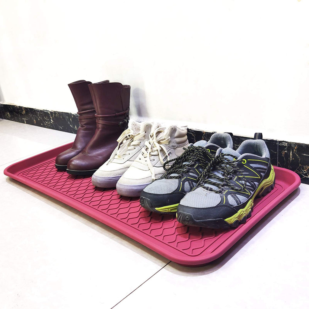 2 Pack Large Multifunctional Tray Mat Washable Indoor or Outdoor Tray Mat for Shoes Boots Plants Pots Paint Tins Pet Bowls Car Storage, 30 x 15 x 1.2 Inches