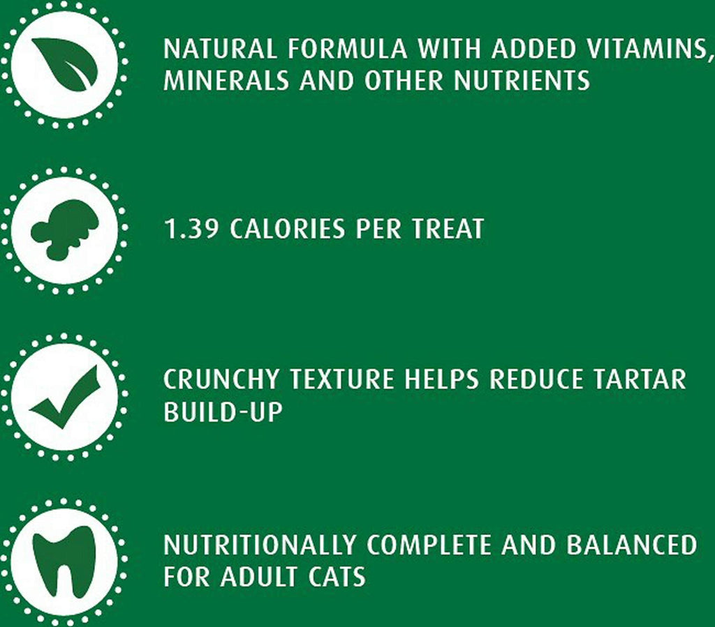 Greenies Cat Treats, Feline Veterinarian-Recommended Adult Natural Dental Treats, Catnip Flavor, 2.1 oz. Pouch