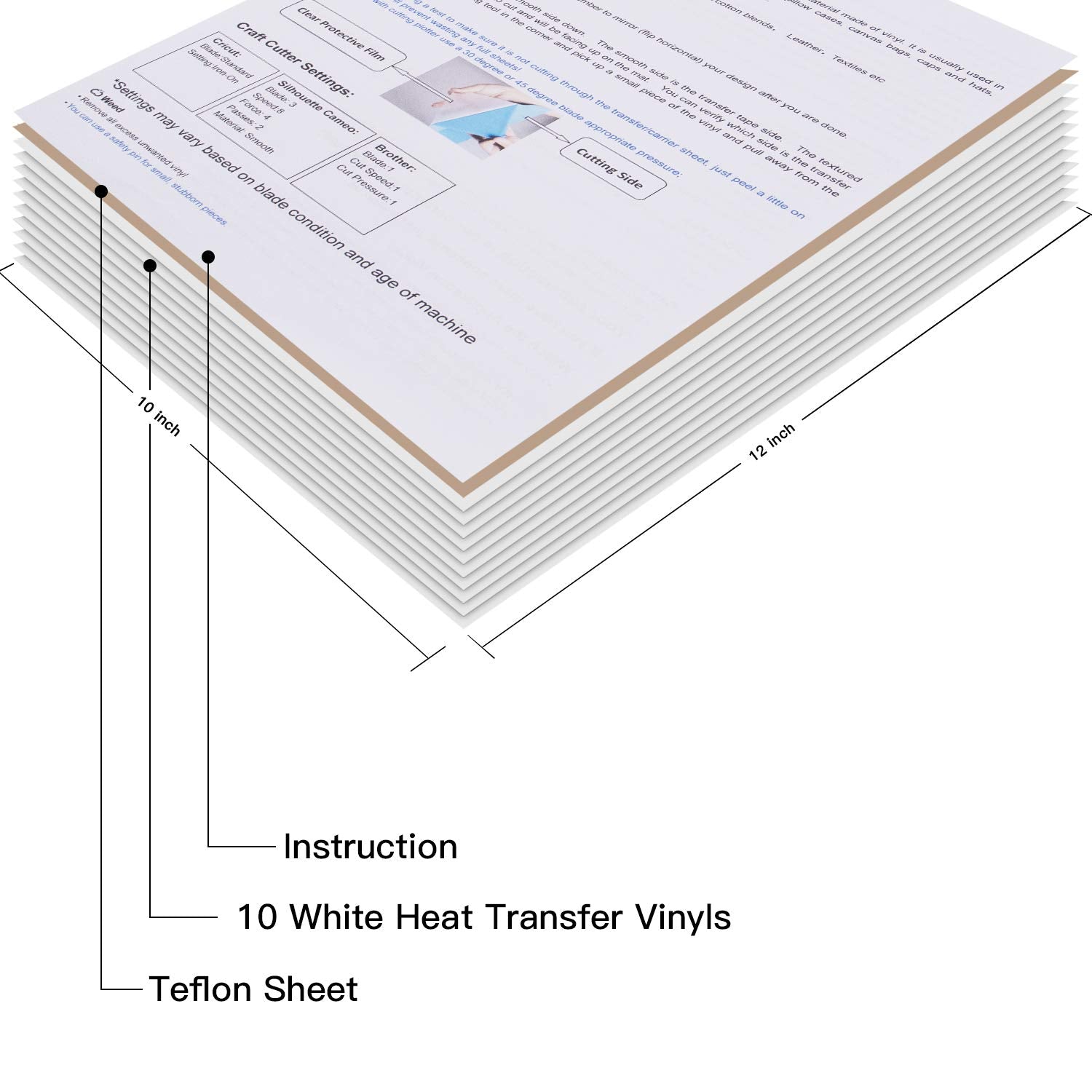 JANDJPACKAGING Baby Blue Heat Transfer Vinyl HTV - 10 Sheets Easy to Weed T-Shirt Iron on Vinyl Compatible with Cricut Cutting Machine & Silhouette Cameo, All Craft Cutters