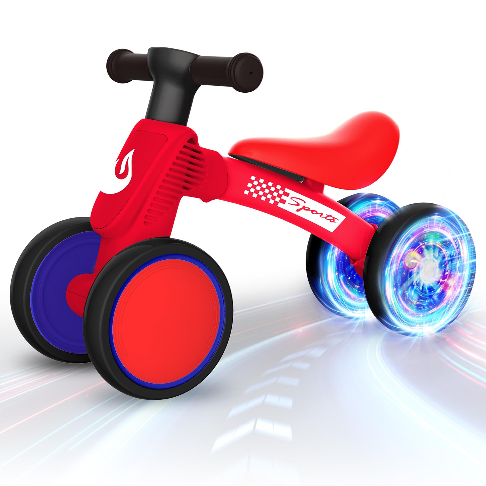 Colorful Lighting Baby Balance Bike Toys for 1 Year Old Boy Gifts, 10-36 Month Toddler Balance Bike, No Pedal 4 Silence Wheels & Soft Seat First Bike, One Year Old Boy Birthday Gift.