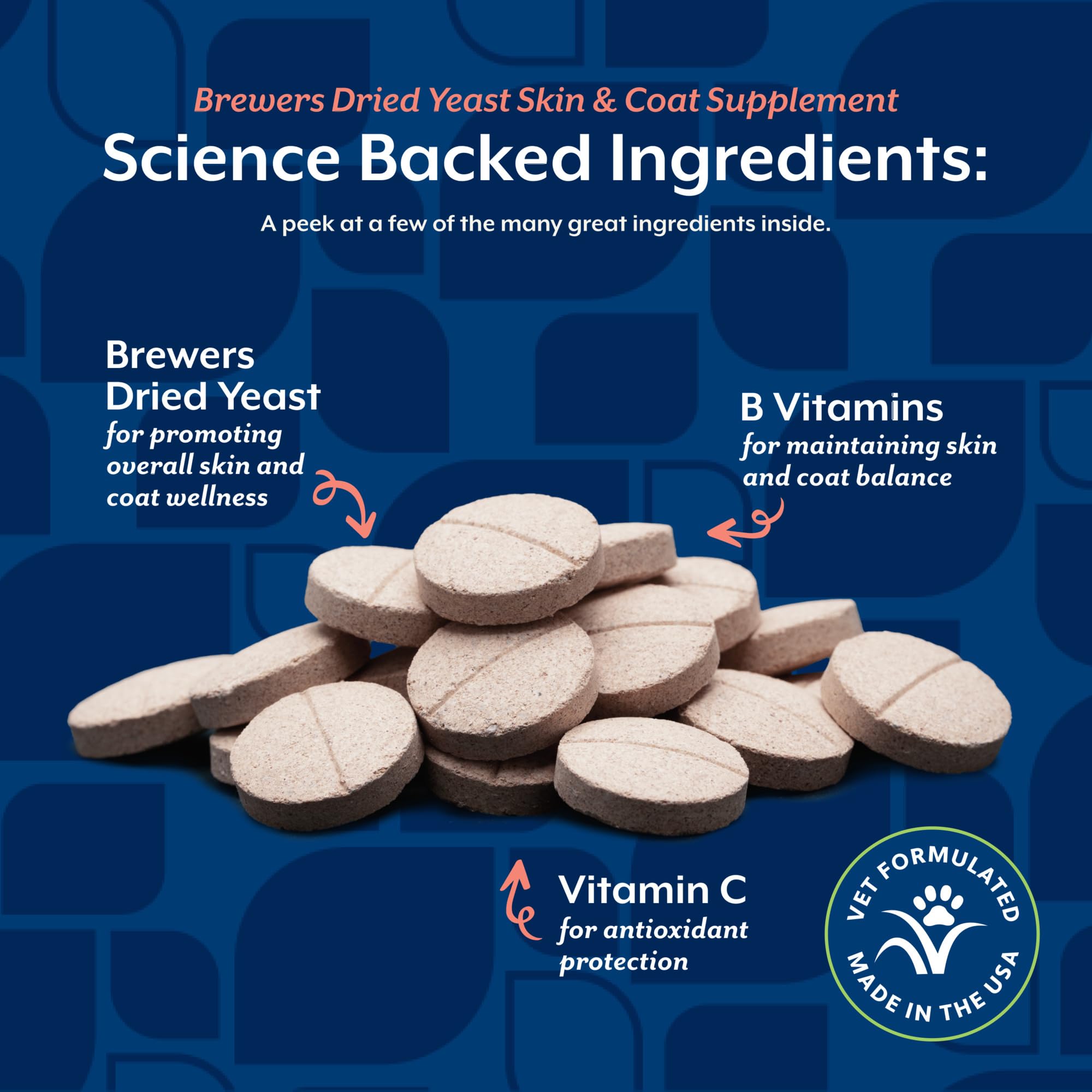 NaturVet – Brewer’s Dried Yeast Formula with Garlic Flavoring – Plus Omegas | Rich in Omega-3, 6 & 9 Fatty Acids | Fortified with B1, B2, Niacin & Vitamin C | For Dogs & Cats | 5000 Chewable Tablets