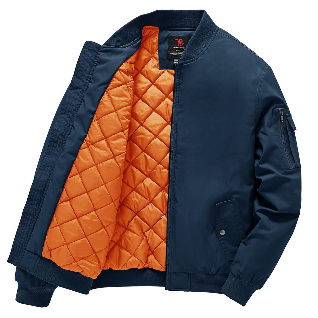Gopune Men's Windproof Bomber Jacket Warm Water Resistant Windbreaker Winter Outwear Quilted Jackets Coats