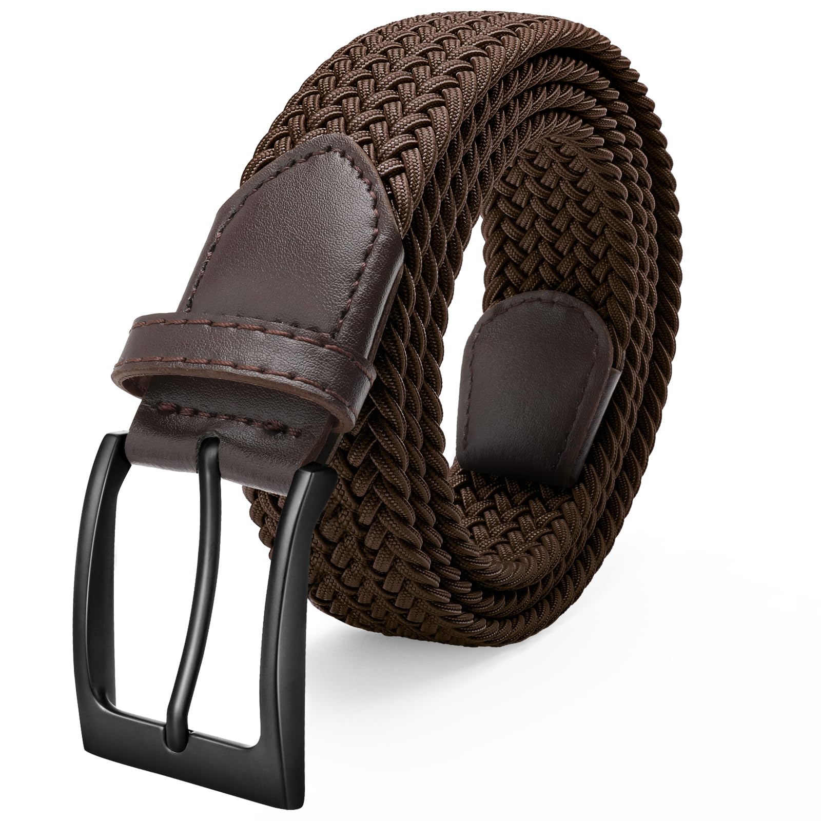 FAIRWIN Men's Golf Belt, Stretch Braided Elastic Woven Casual Jeans Belts 1 3/8" Nylon Web Work Belts for Men