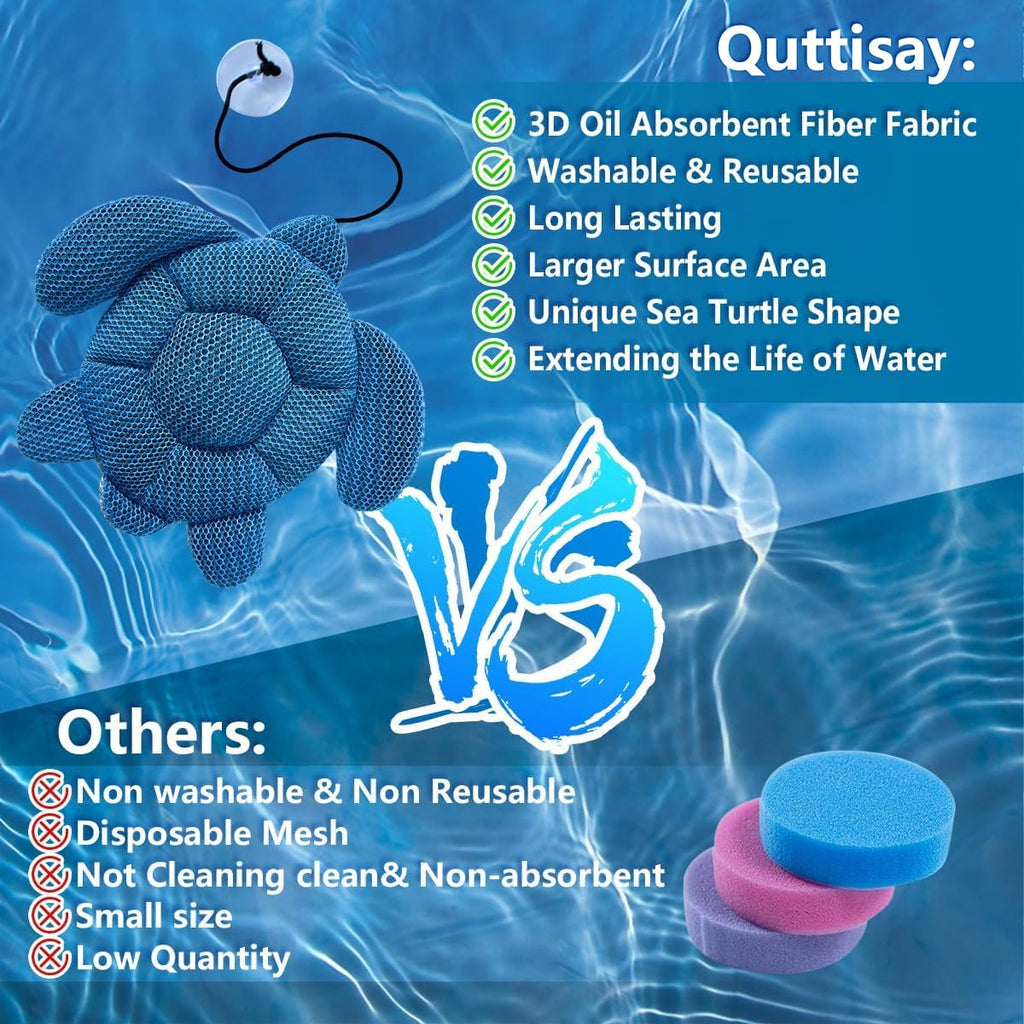 Quttisay Hot Tub Scum Absorber for Spa Hot Tub,Hot Tub Accessories for Adults,Hot Tub Sponge.Hot Tub Oil Absorbing Sponge for Spa & Pool Cleaner,Hot Tub Turtle Scum Absorber Keeps Water Clean,1 Pack