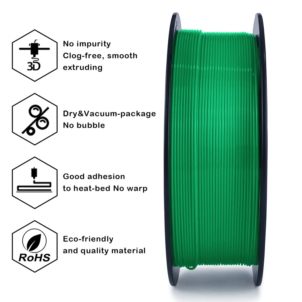 ZIRO 3D Printer Filament, PLA Filament 1.75mm, Black pla 1KG(2.2lbs), Dimensional Accuracy +/- 0.03mm, Fits Most FDM Printer AMS System,3D Printing Filament Spool Black (Plastic Reel)