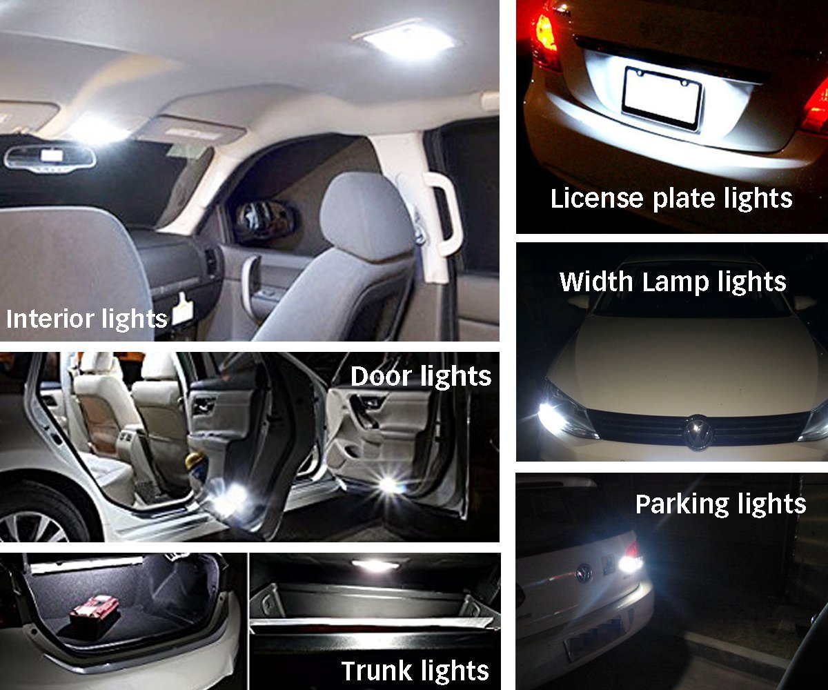 T10 921 194 168 LED Bulbs Cool White 20-Packs, Super Bright 3014 42-SMD LED Replacement 12 Volt RV Camper Trailer Boat Trunk Interior Dome Map License Lights, Backup Reverse Lights