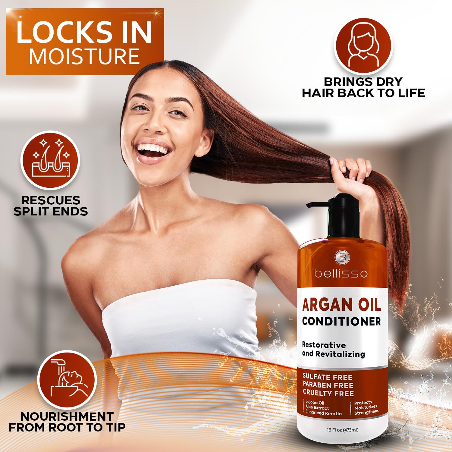 Apple Cider Vinegar Conditioner - Sulfate Paraben and Silicone Free - For Dry, Damaged and Oily Hair - Anti Dandruff Product for Fine Itchy Scalp Build Up - Cleansing Treatment for Women and Men