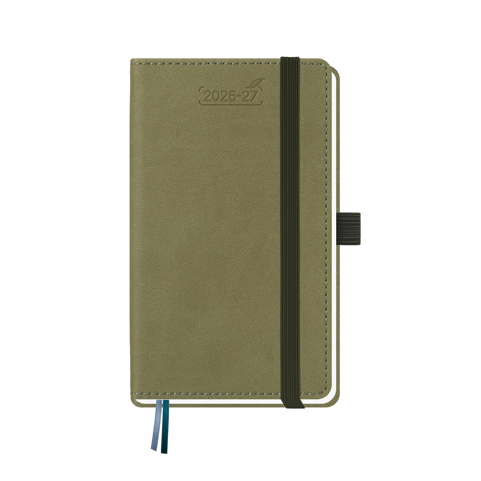 BEZEND Pocket Planner 2026-2027 Weekly and Monthly (3.5" x 6") 18 Months Small Academic Calendar (Jul 26-Dec 27) Ideal for Students, Work & Home, Storage Pocket, PU Leather Hardcover -Black