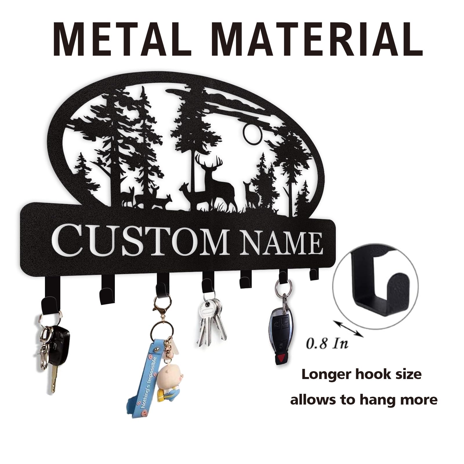 Dyoart Personalized Couple's Name Key Rack, Wall Mounted Metal Key Holder for Housewarming Gifts,ignent Bedding