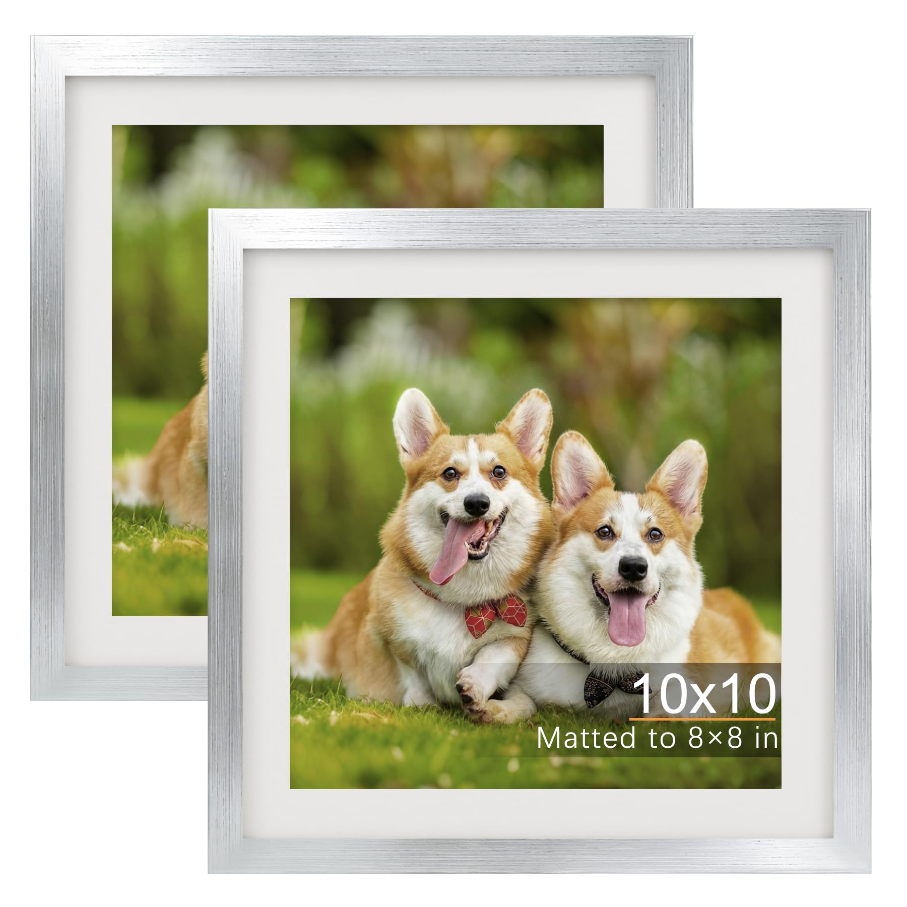 TOFOREVO Picture Frames 4x4 Set of 2 Black Wood Grain Photo Frame for Gallery Wall Mounting or Tabletop Display