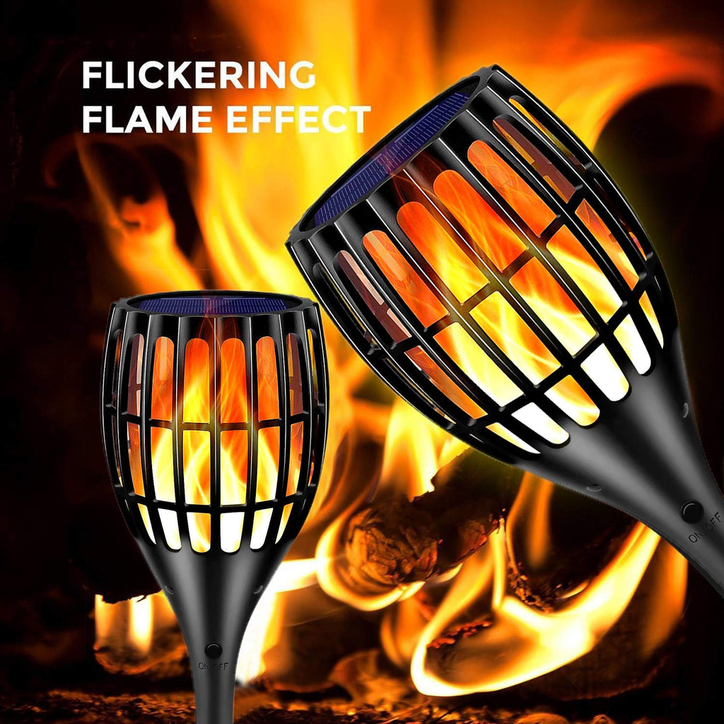 Solar Torch Lights, Waterproof Flickering Flames Torches Lights 43" Outdoor Solar Spotlights Landscape Decoration Lighting Dusk to Dawn Auto On/Off for Yard Patio Driveway, 1 Pack