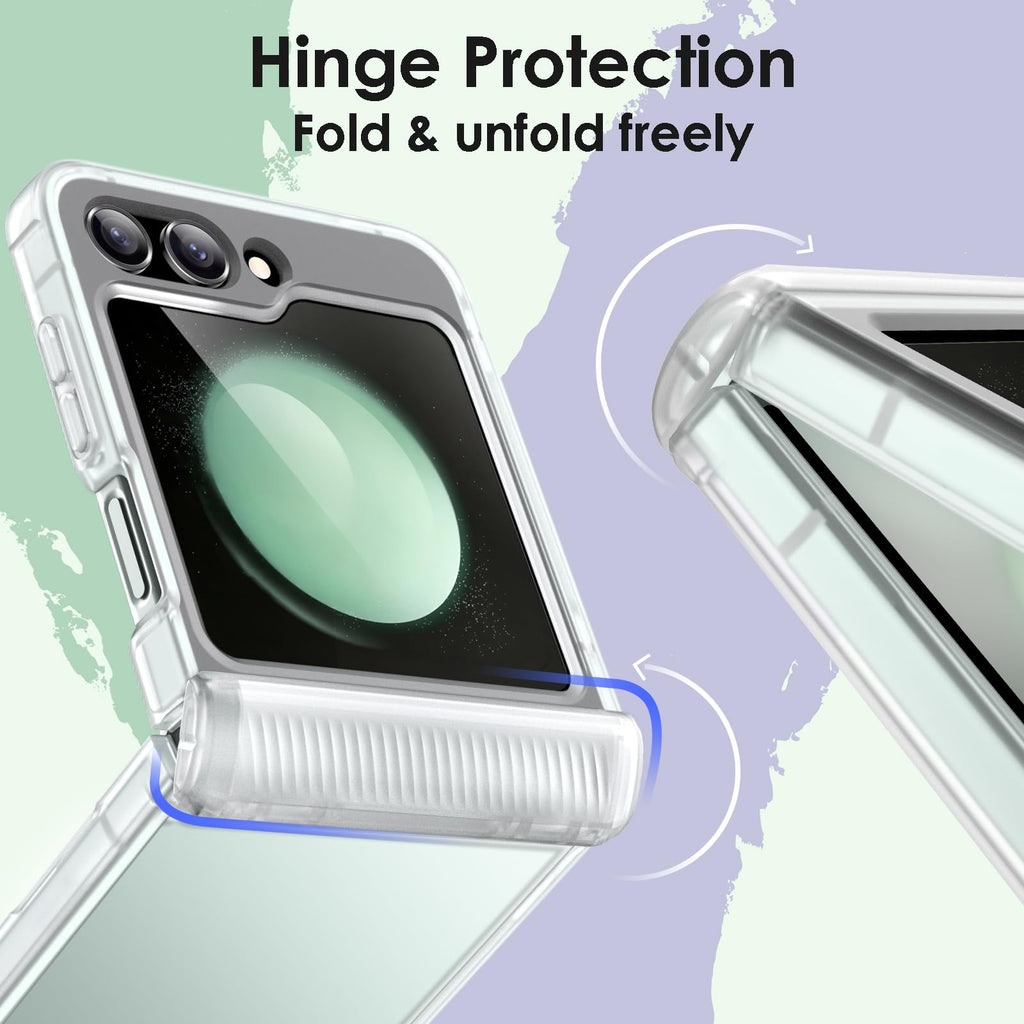 JETech Case for Samsung Galaxy Z Flip 5 2023 with Hinge Protection, Heavy Duty Rugged Protective Hard PC Phone Cover, Anti-Fingerprint Matte Finish (Black)