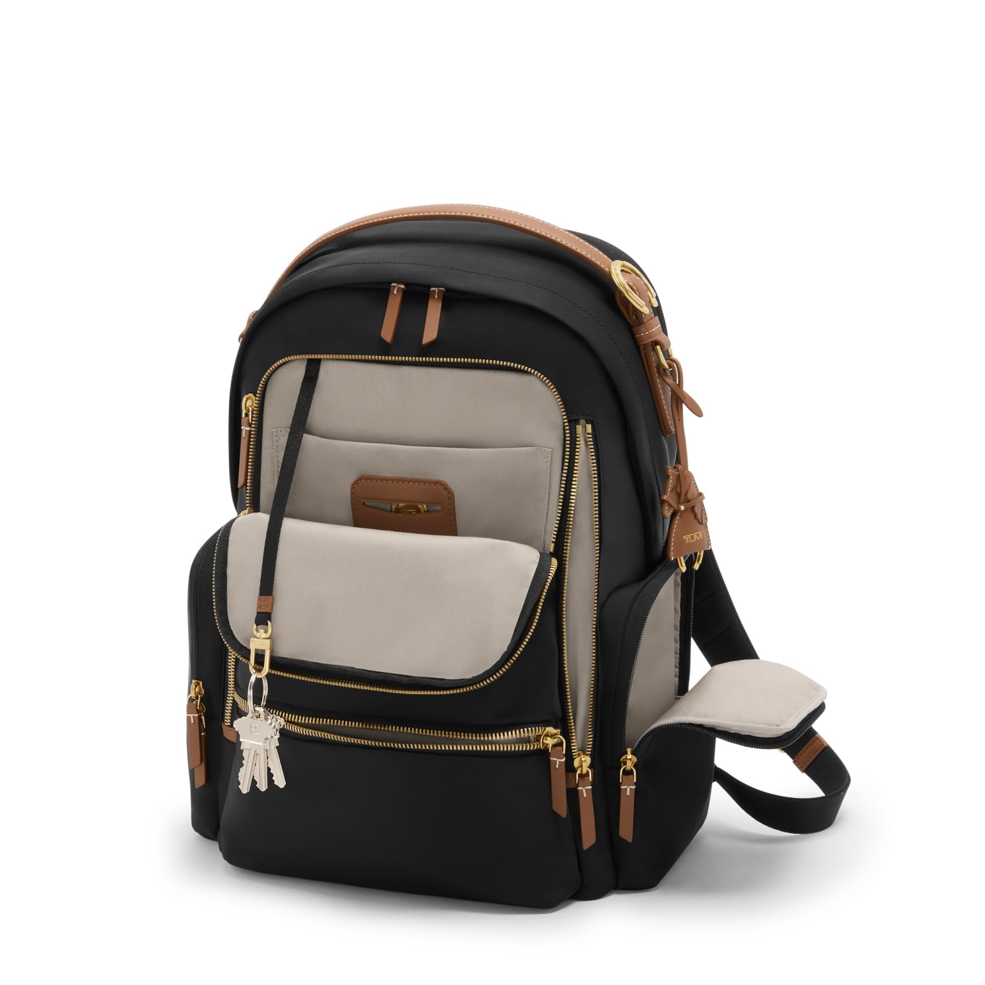 TUMI - Voyageur Celina Backpack - Women's Work and Travel Bag - 16.0" X 10.6" X 6.5" - Holds Up to 16" Laptop - Black & Gold Hardware
