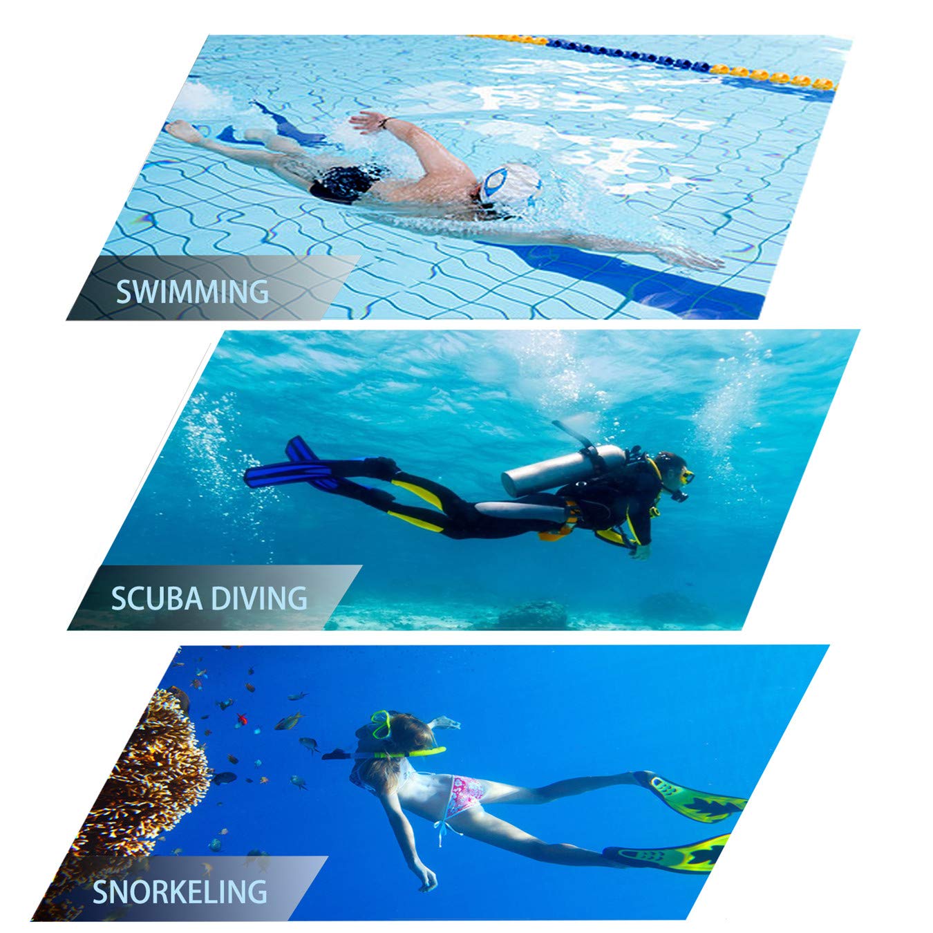 Snorkeling Gear for Adults, Dry Snorkel Mask Set, Scuba Diving Snorkle mask Set Adult, Panoramic Wide View Anti-Fog Dive mask, Swimming Diving Snorkeling Packages