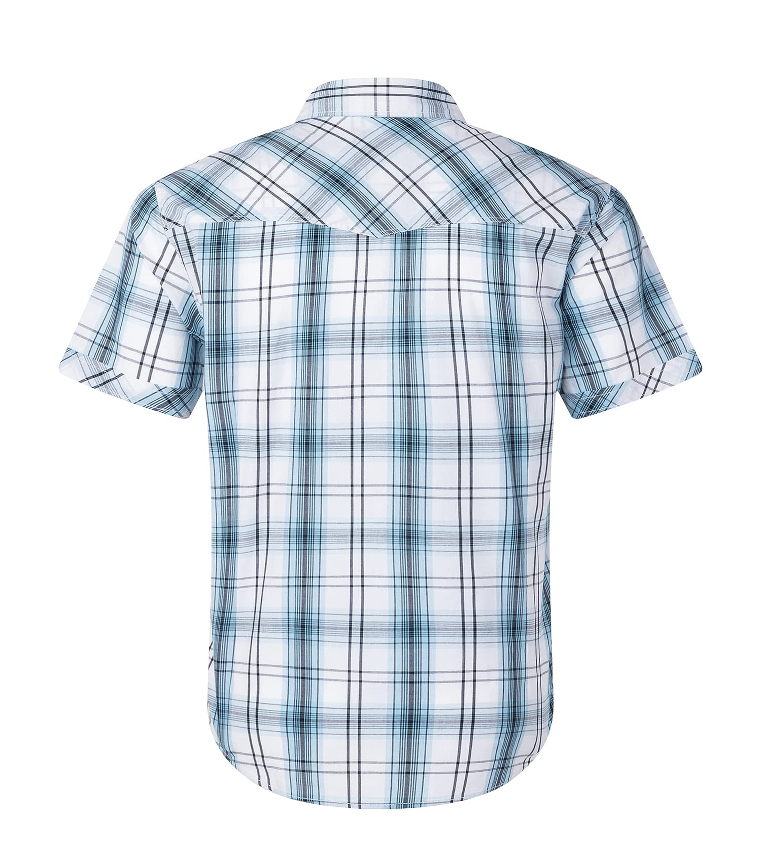 Men's Western Snap Casual Shirt Two Pocket Short Sleeve Shirt