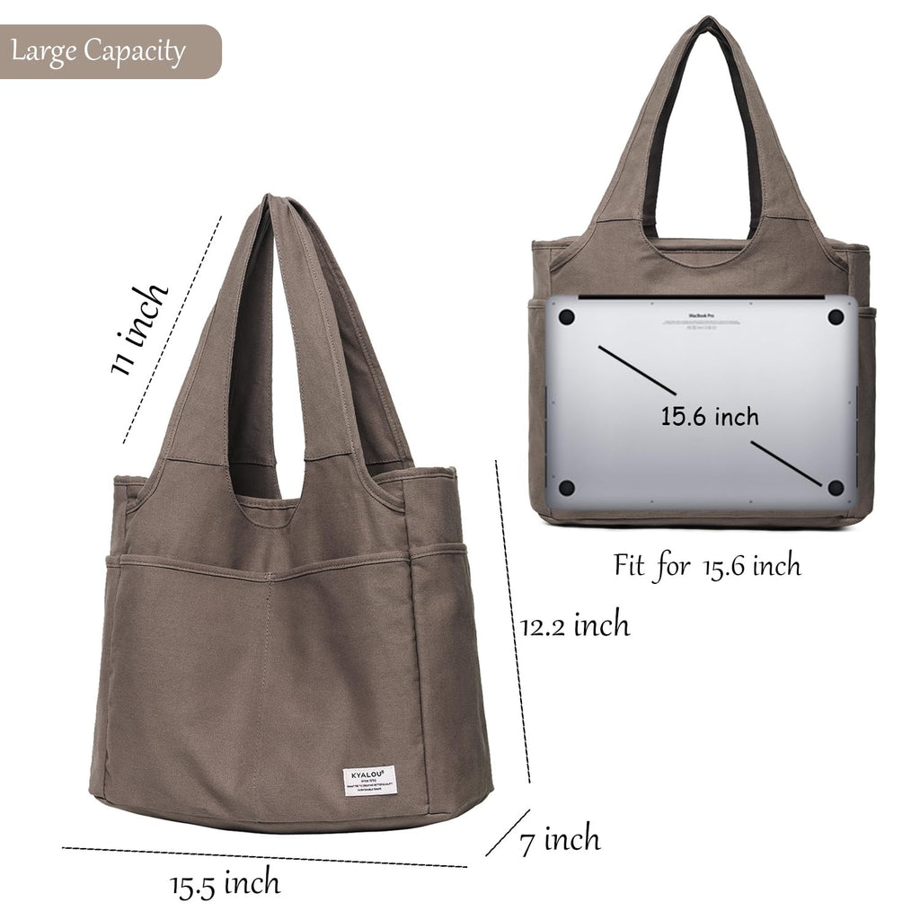 KYALOU Utility Large Tote Bag, Women Casual Shoulder Bags for Work School Gym Beach Travel Shopping Grocery | Utility