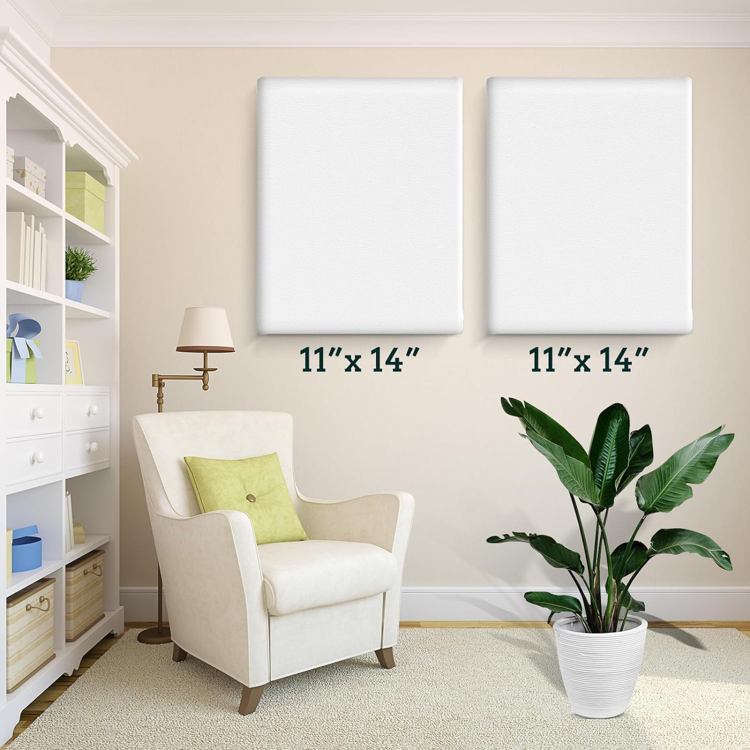ESRICH Stretched Canvas for Painting 5x7, 48 Pack Small Canvases for Painting 5/8" Profile Primed Acid-Free Blank Painting Canvas for Kids & Artists for Decorations, Painting Parties.