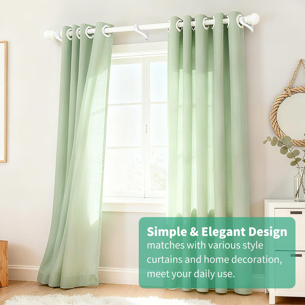 KOLAKO Curtain Rod Brackets, Heavy Duty Black Curtain Rods Holders Hook Hangers for Wall Drapery Rod Bracket Support 1 Inch Rods, 2 Pack