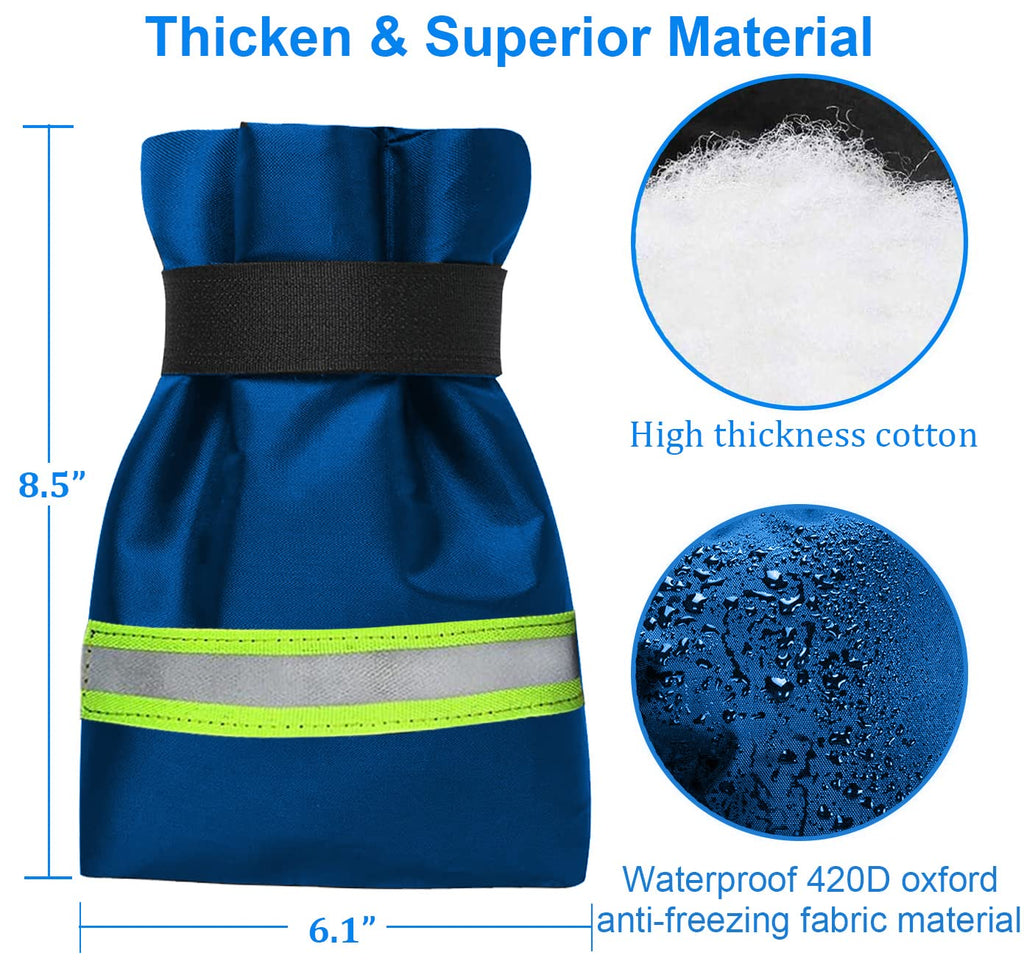 Outdoor Faucet Covers for Winter Freeze Protection, Upgraded Thicken 8.5" H x 6.1" W Outside Garden Faucet Socks for Winter Waterproof Reusable Hose Bibs Insulated Spigot Cover, 2 Pack Black