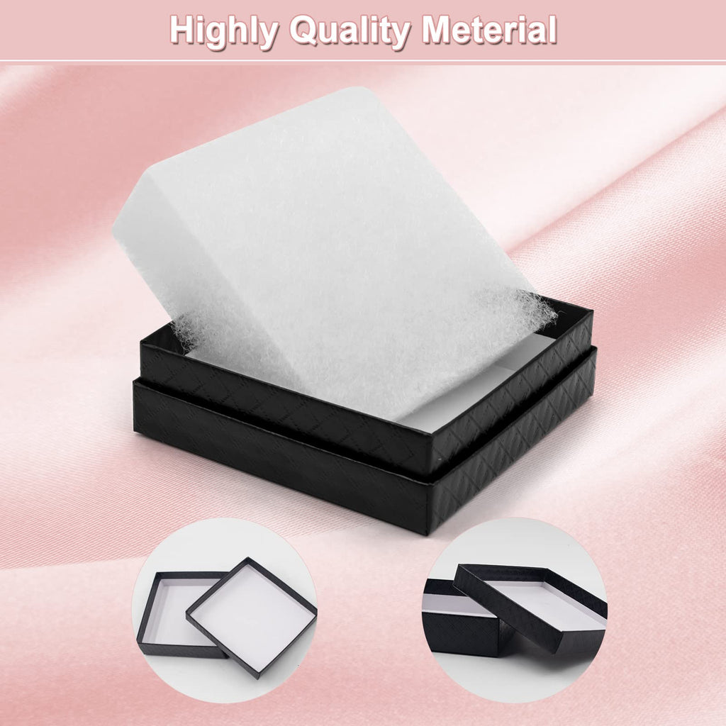 Cardboard Jewelry Black Gift Boxes 20 Pack3.5×3.5×1 inches, its apply to displaying necklaces, rings, bracelets, earrings