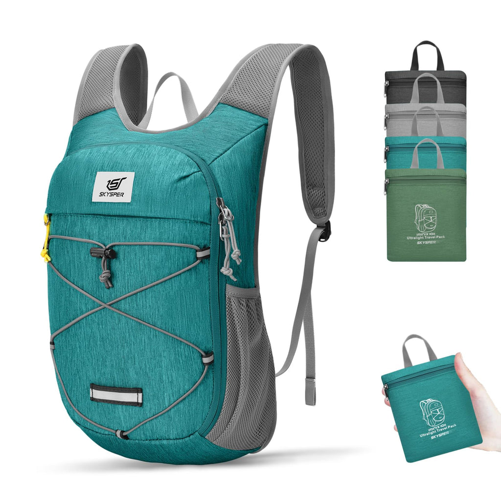 SKYSPER Foldable Hiking Backpack - 10L/15L Small Lightweight Daypack Breathable Travel Backpacks