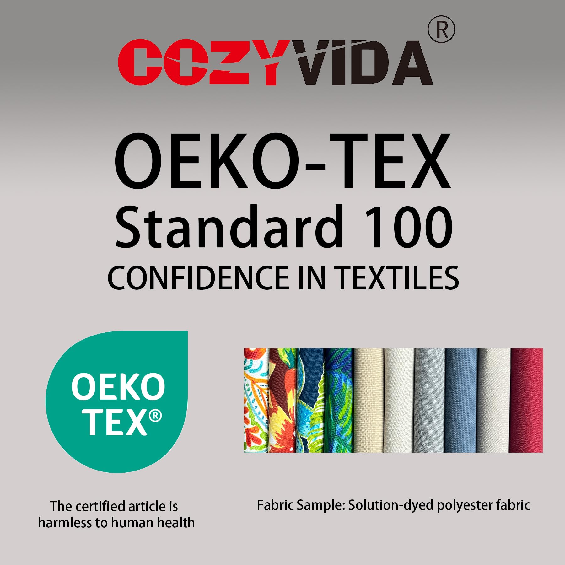 COZYVIDA 5.1" Thick Outdoor Patio Cushions Set of 2, 22"x24"x5.1" Seat, C0 Water-Resistant Breathable Fabric, UV-Resistant 1000+ Hrs, 35D Foam with Recycled Fiber Fill,Beige