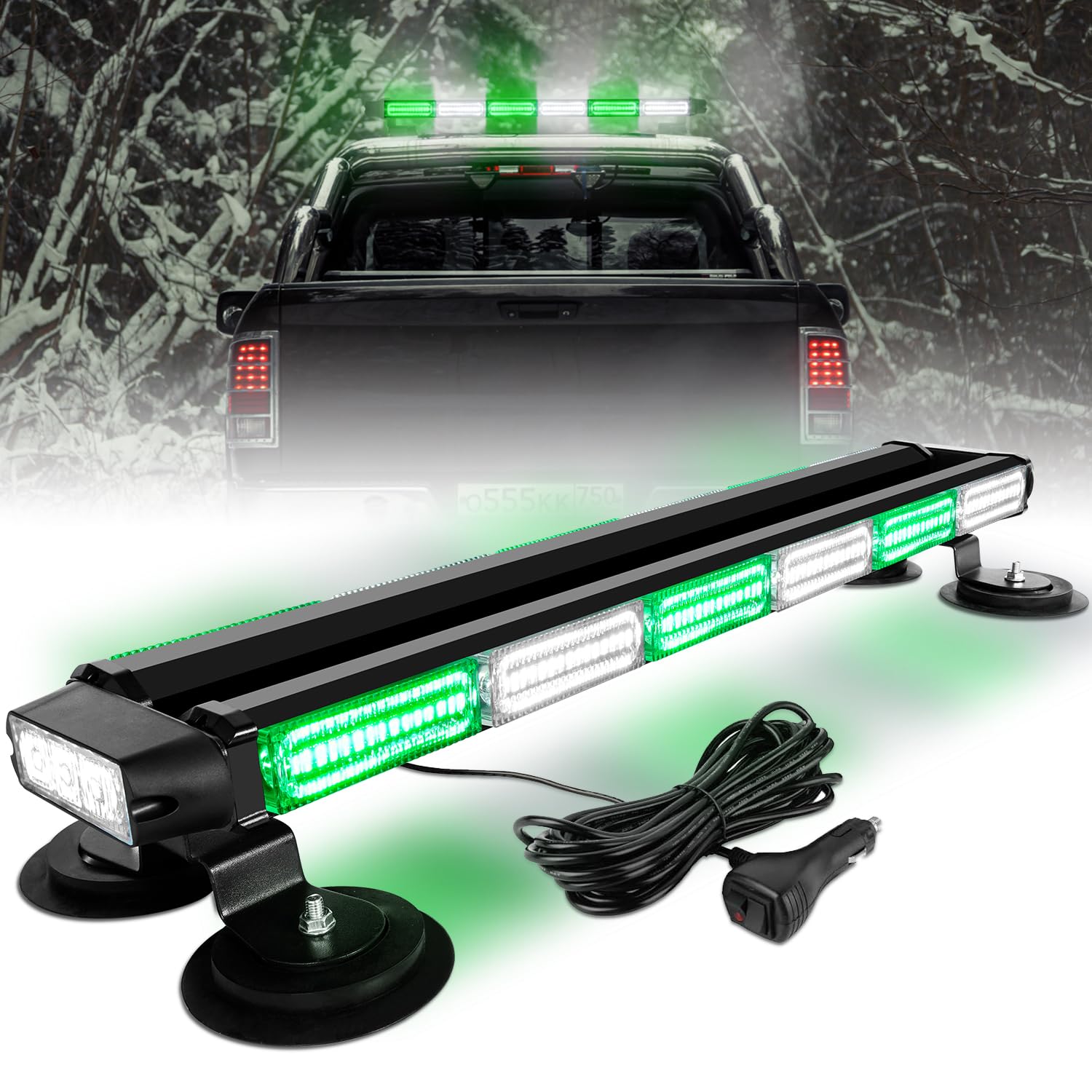 ASPL 26inch 126 LED Rooftop Emergency Strobe Lights Bar Double Side Flashing Safety Warning Traffic Advisor Light Bar Hazard Snow Plow Light for Work Trucks Vehicles Construction Tow Pickup(Amber)