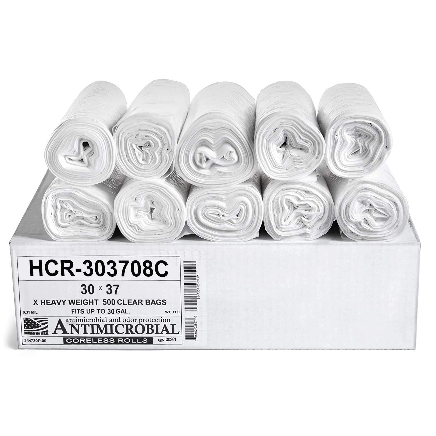Aluf Plastics High Density Trash Bags, 10 Gallon, 4000 Count, 6 Micron (eq), 24" x 24", Black, for Bathroom, Office, Industrial, Commercial, Janitorial, Municipal, Recycling