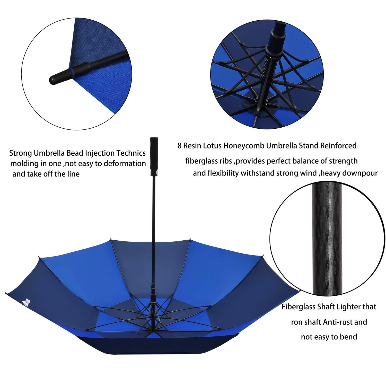 ACEIken Golf Umbrella Large 58/62/68 Inch Automatic Open Golf Umbrella Extra Large Oversize Double Canopy Vented Umbrella Windproof Waterproof for Men and Women