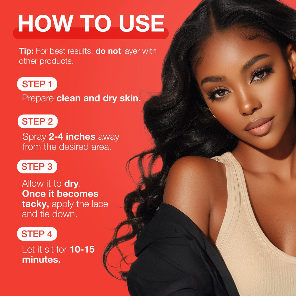 EBIN NEW YORK Wonder Lace Bond Adhesive Spray - Extreme Firm Hold 2.7oz/ 80ml| Active Use, Fast Drying, No Residue, No Build-up, All-day Powerful Hold, Easy Daily Wig Install