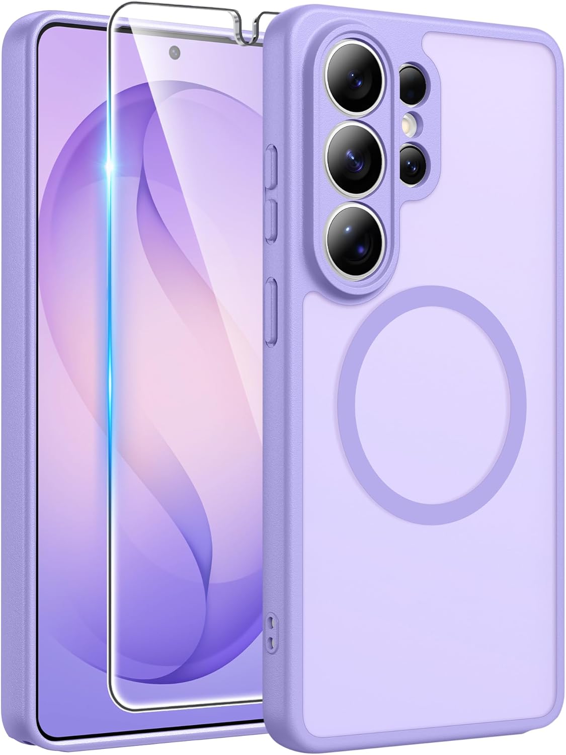 FNTCASE for iPhone 17 Case: [Compatible with Magsafe] Translucent Matte Cases with [Full Camera Protection] [Screen Protector] Military Grade Shockproof Protective Phone Cover - Light Purple