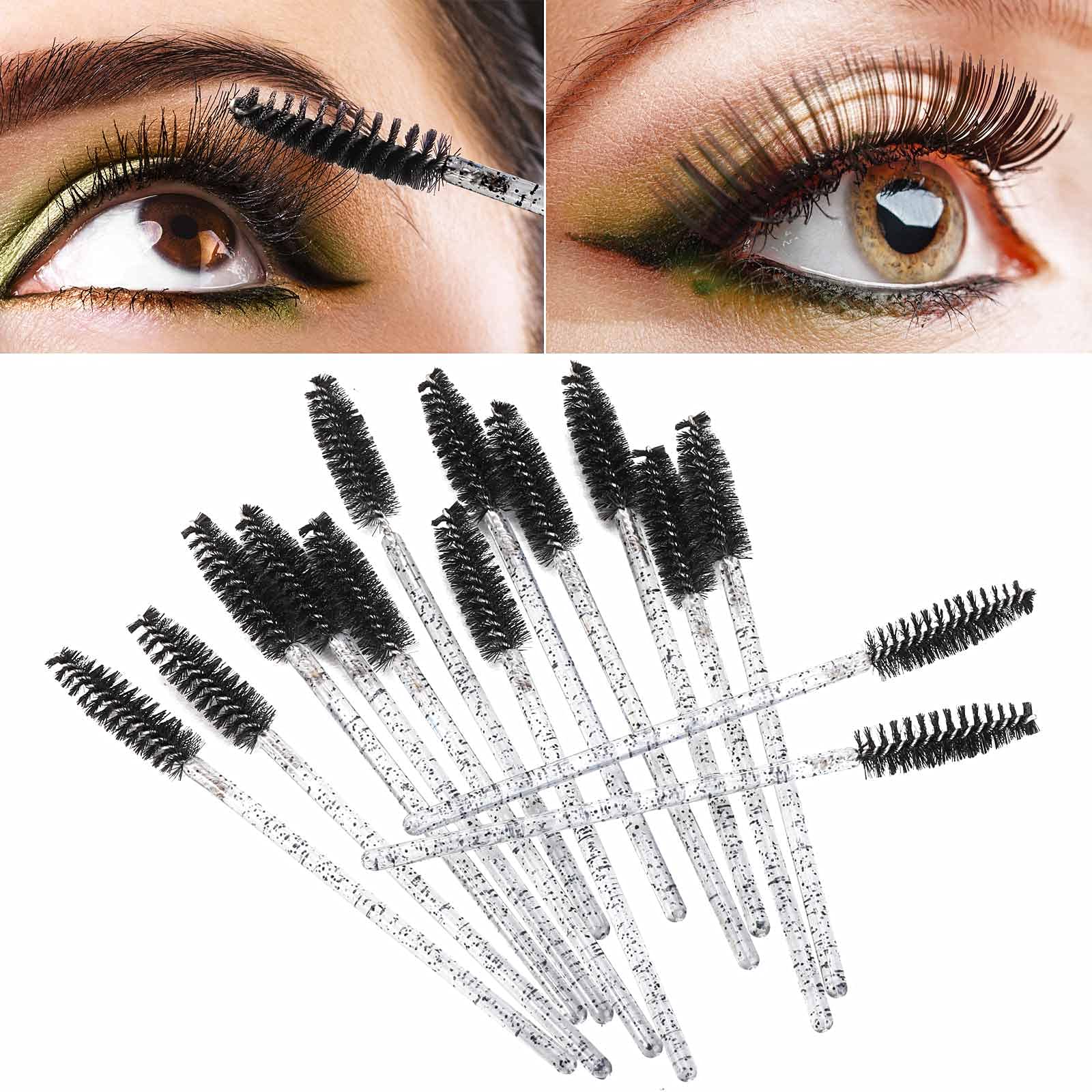 Tbestmax 500 Disposable Mascara Wands Eyelash Brush Spoolies for Eyebrow Eye Lash Extension, Makeup Brushes Applicators Kits - 5 Colors