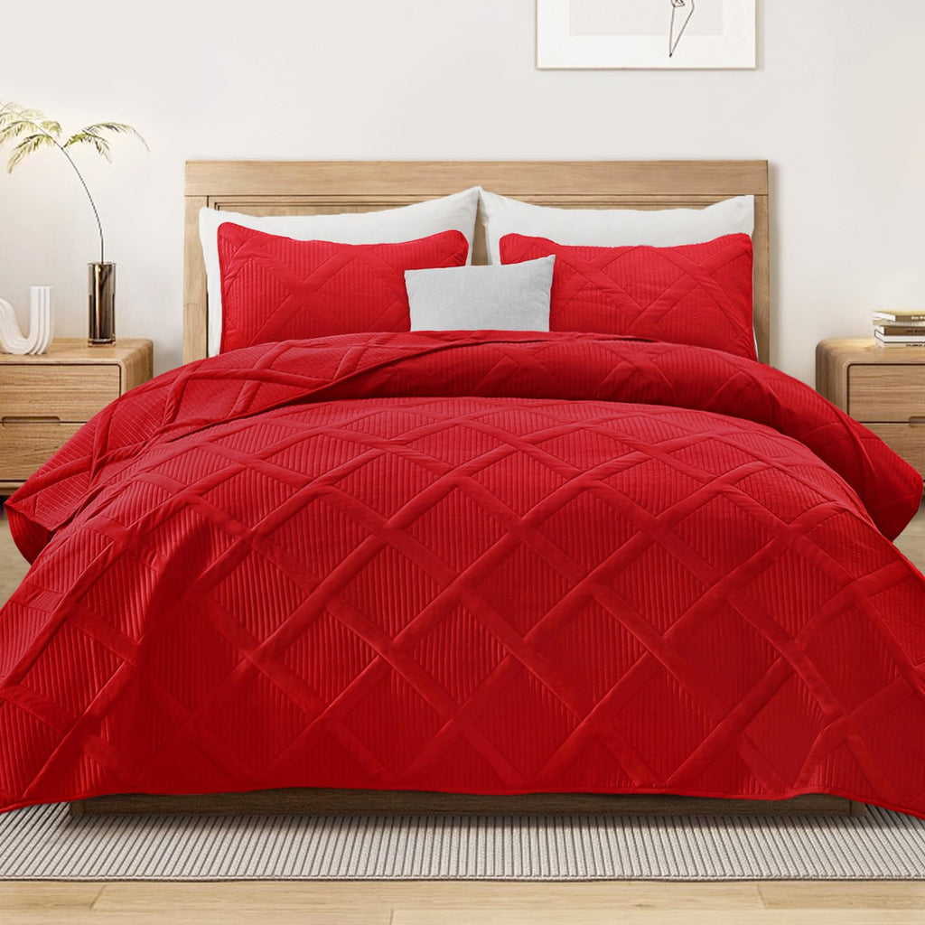 Exclusivo Mezcla Twin Size Quilt Set with Modern Striped Pattern, 2 Pieces Lightweight Black Quilts Bedding Set, Soft Bedspreads Coverlets for All Seasons