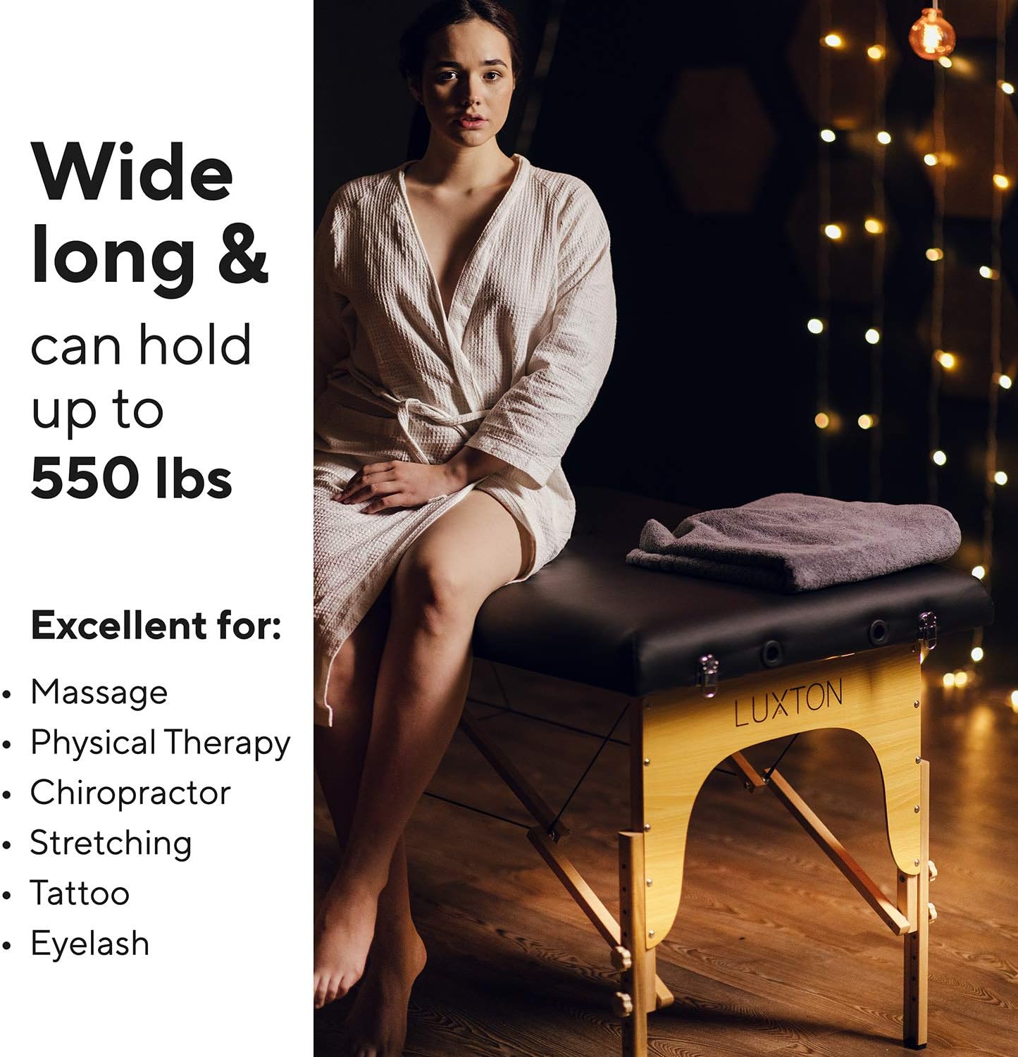 Memory Foam Massage Table Premium Portable Foldable Massage Bed Height Adjustable 72 Inches Long 27 Inches Wide Home Salon Spa Bed Tattoo Table with Accessories & Carrying Case Easy Set Up