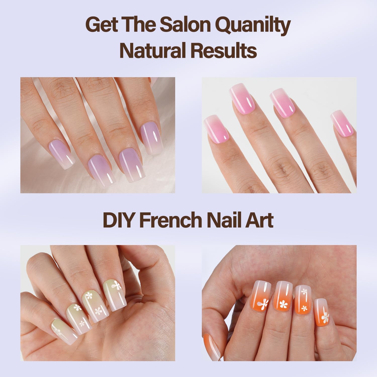Misssix XBASICTIPS French Tip Press On Nails, 300Pcs French Gel Nail Tips Long Square, Soft Gel Pre-shaped No Need to File 3 in 1 Tips, Fake Nails for Nail Art DIY Extension Designs 15 Sizes